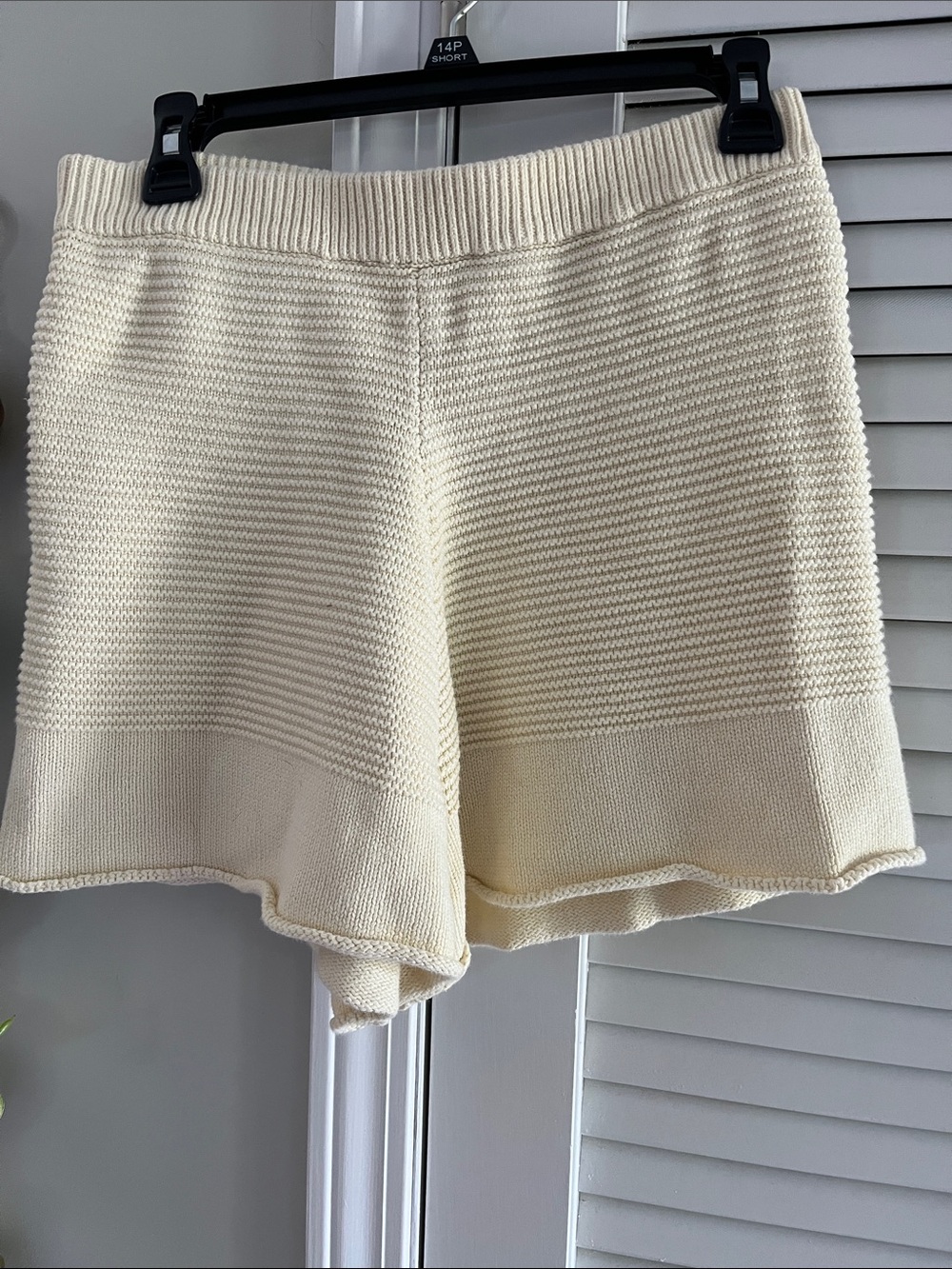 Princess Polly Cream Knit High-Waist Shorts